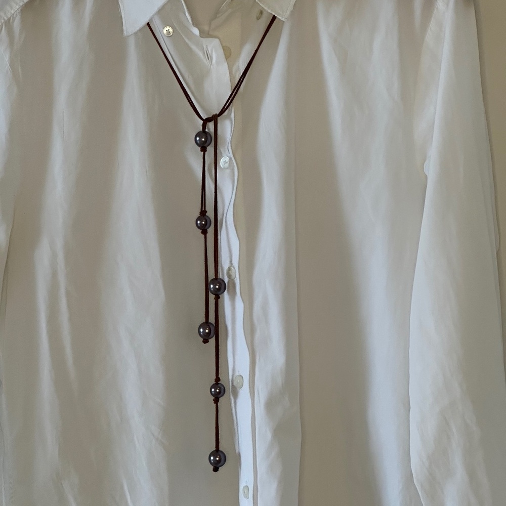 Leather string necklace